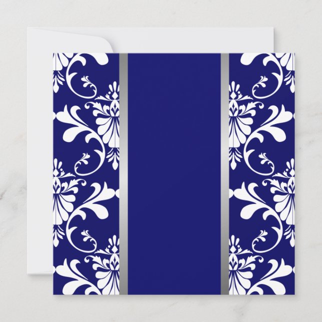 Damask & Ribbon Wedding Invitation (Front)