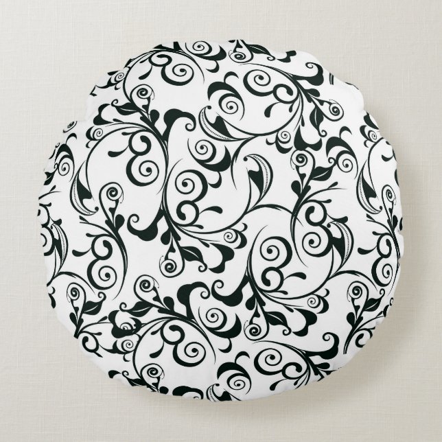 Damask Round Pillow (Front)
