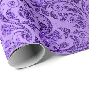 Damask Royal Purple Amethyst Violet Plum Wrapping Paper