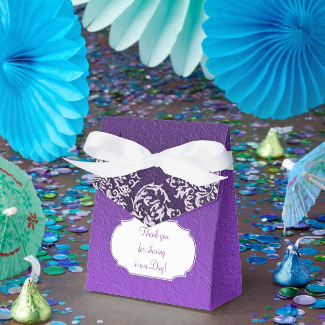 Damask Royal Purple Favor Box (Party)