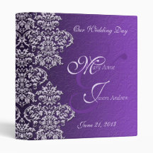 Damask Royal Purple Wedding Binder