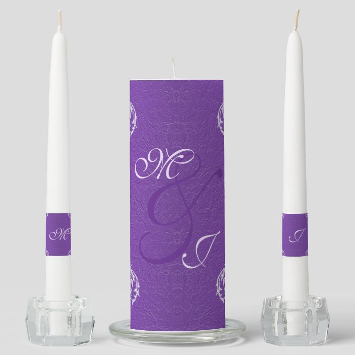 purple wedding candles