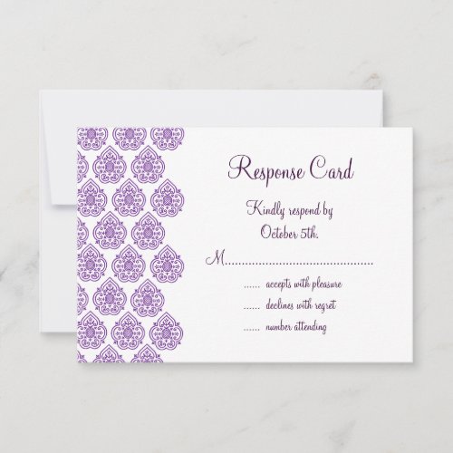 Damask RSVP purple