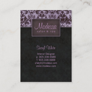 Damask Salon Spa Appointment Card Purple