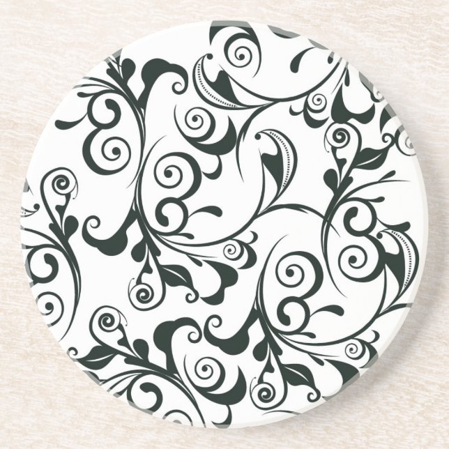 Damask Sandstone Coaster (Front)