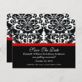 Damask Save The Date Announcement Red (Front/Back)