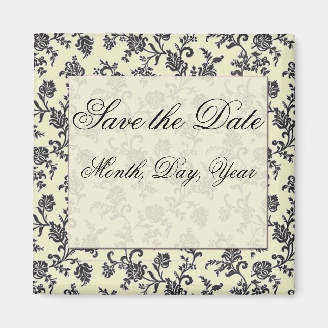 Damask Save the Date Magnet (Front)