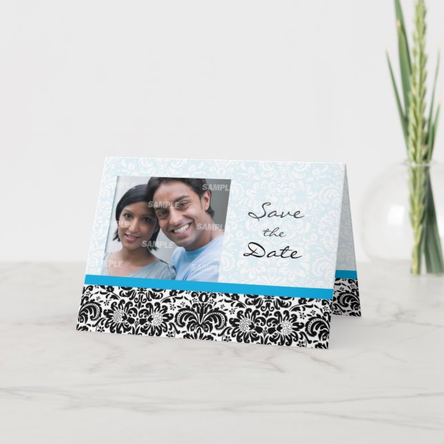 Damask Save the Date Photo Card (Front)