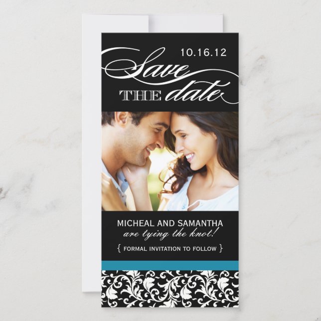 Damask Save the Date Photo Cards (Front)