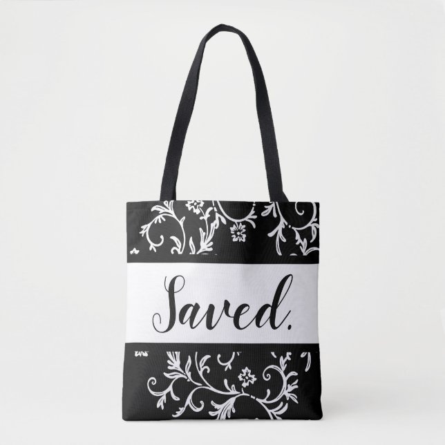 Damask Saved Christian Tote Bag (Front)