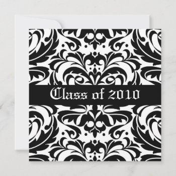 Damask Scroll Class Of Graduation Invitation by TheInspiredEdge at Zazzle