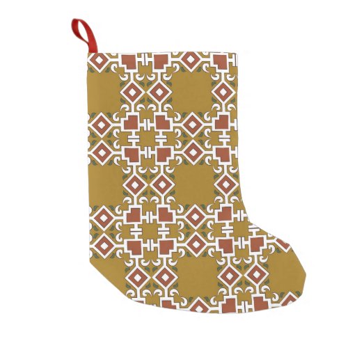 Damask seamless vintage pattern background small christmas stocking