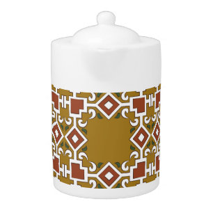 Damask seamless: vintage pattern background teapot