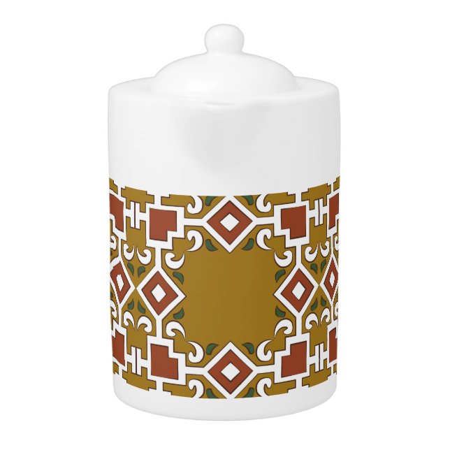 Damask seamless: vintage pattern background teapot (Front)