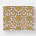 Damask seamless: vintage pattern background wooden box sign