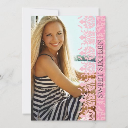 Damask See Through Photo Invitation