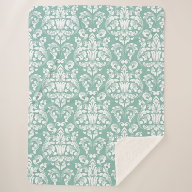 Damask Sherpa Blanket (Front)