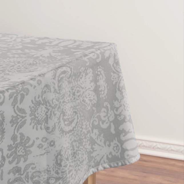 Damask Silver Gray Classic Multi-Size Tablecloth (In Situ)