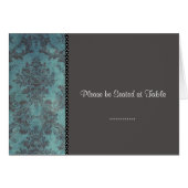 damask silver; place card (Front Horizontal)