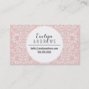 DAMASK SIMPLE SPOT pattern cool pale pink gray Business Card