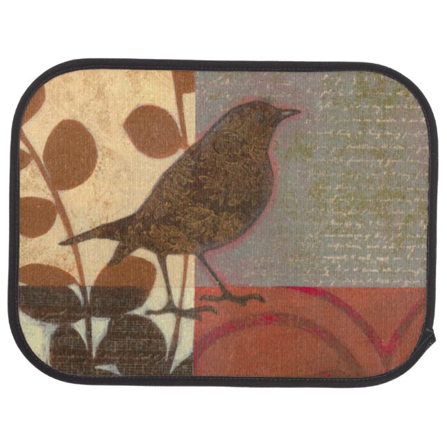 Damask Sparrow Car Floor Mat (Rear)
