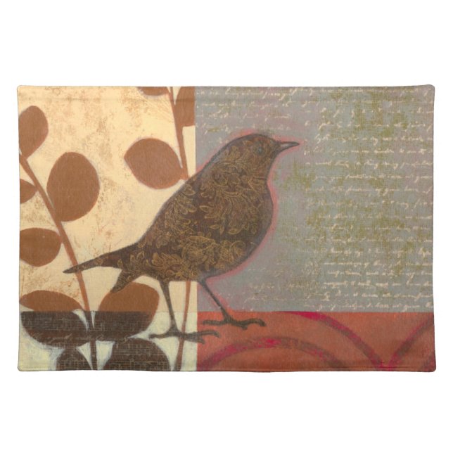 Damask Sparrow Cloth Placemat (Front)