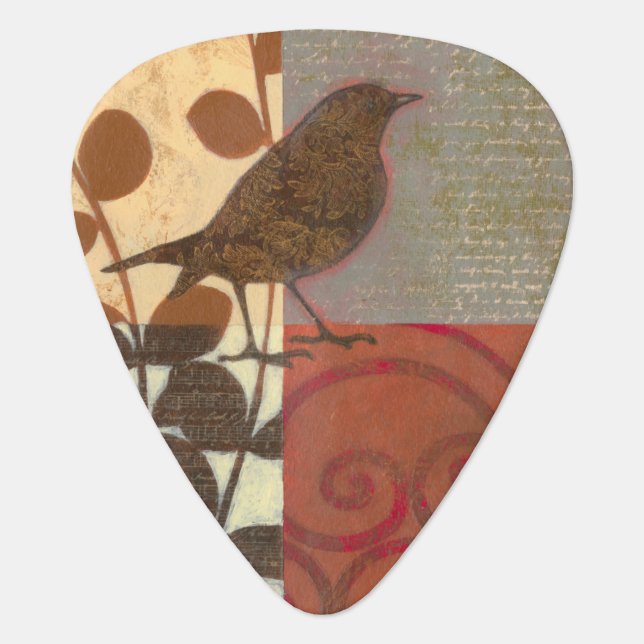 Damask Sparrow Guitar Pick (Front)