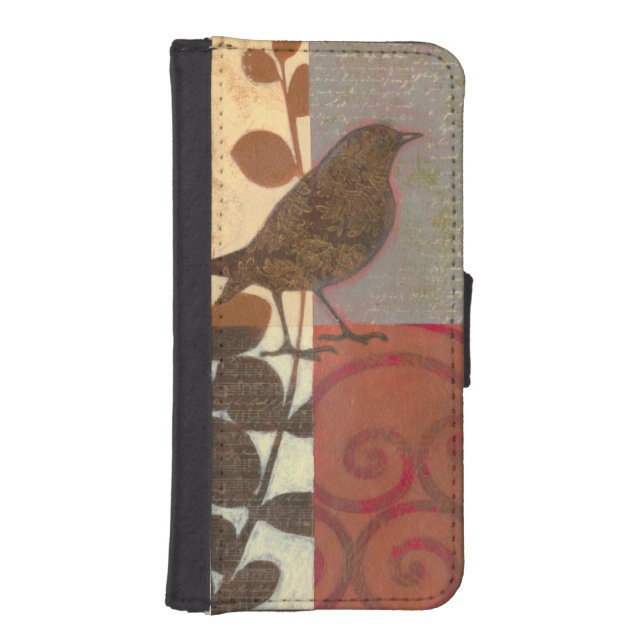 Damask Sparrow iPhone Wallet Case (Front)