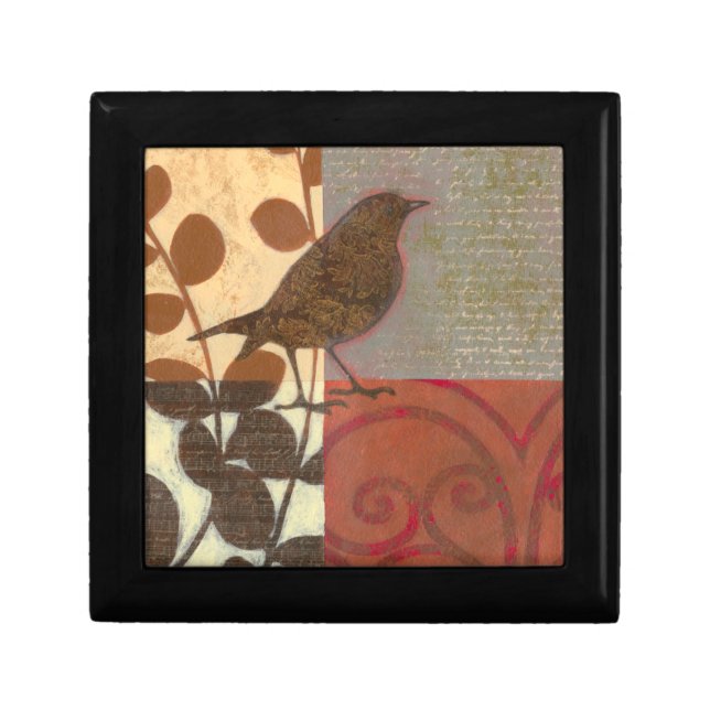 Damask Sparrow Jewelry Box (Front)