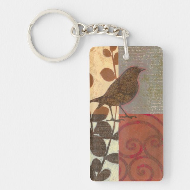 Damask Sparrow Keychain (Front)