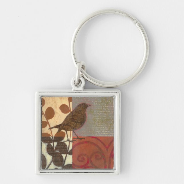 Damask Sparrow Keychain (Front)