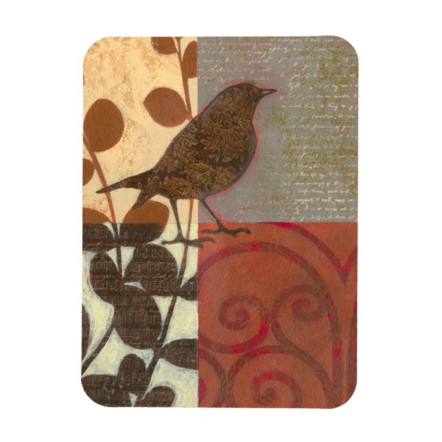 Damask Sparrow Magnet (Vertical)