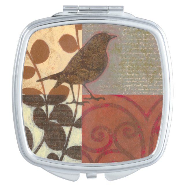 Damask Sparrow Mirror For Makeup (Front)
