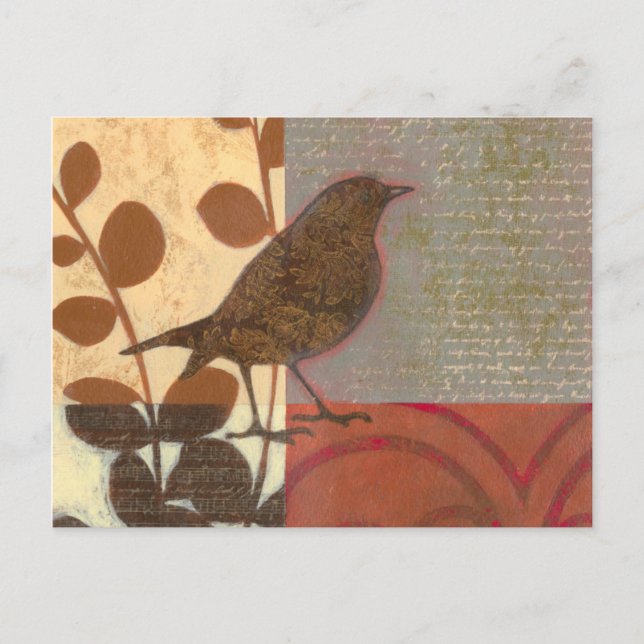 Damask Sparrow Postcard (Front)