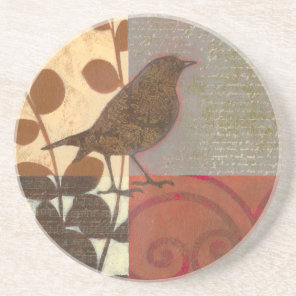 Damask Sparrow Sandstone Coaster