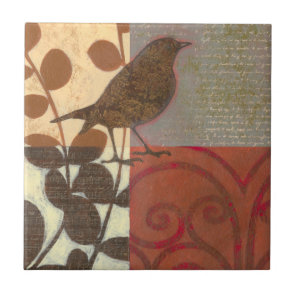 Damask Sparrow Tile