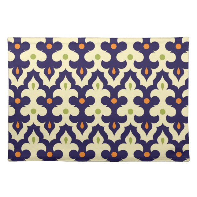 Damask Spring arabesque Moroccan pattern girly Placemat (Front)