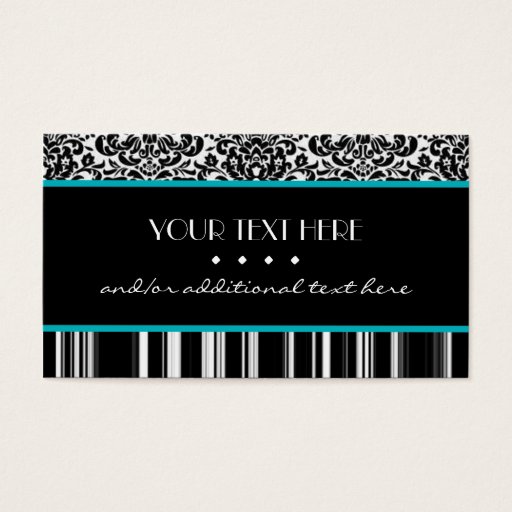 Customizable Damask &amp; Stripe, Blue Business Card Templates