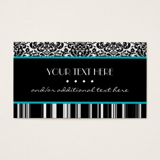 Damask & Stripe, Blue (Front)