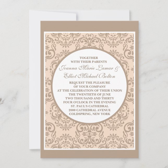 Damask Style Invitation (Front)