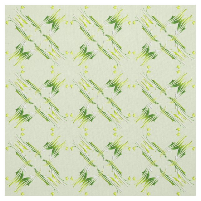 Damask style lime green pattern. fabric (Swatch)