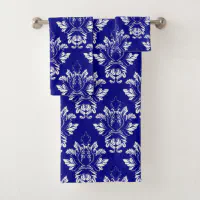 Classy Black and White Damask Bath Towel Set, Zazzle