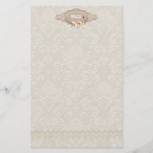 Damask Swan Elegance Stationery
