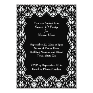 Black And White Sweet Sixteen Invitations 3