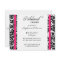 Damask Swirl Rehearsal Dinner Card in Hot Pink