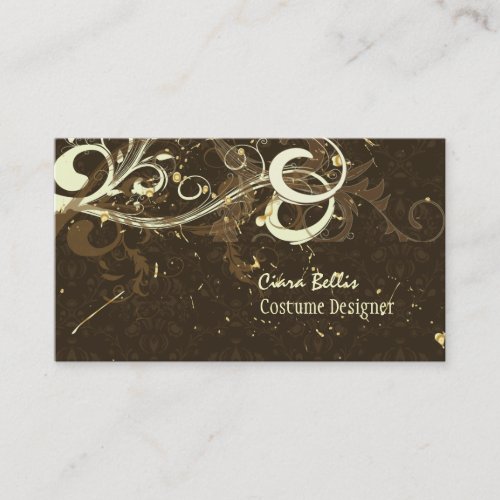 Damask + swirls Costume Designer Business Card Template