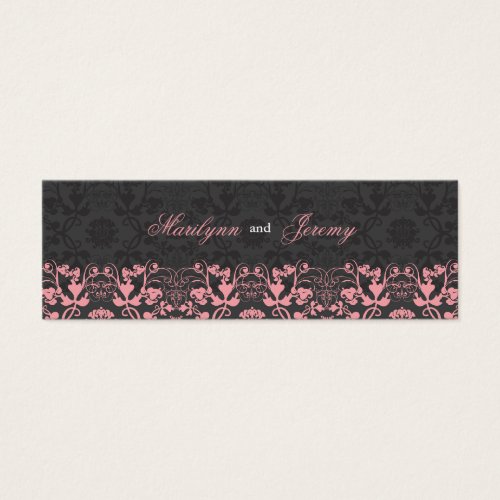 Damask Swirls Lace Black Custom Thank You Gift Tag Business Cards
