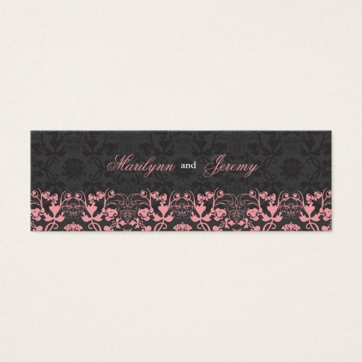 Customizable Damask Swirls Lace Black Custom Thank You Gift Tag Business Cards