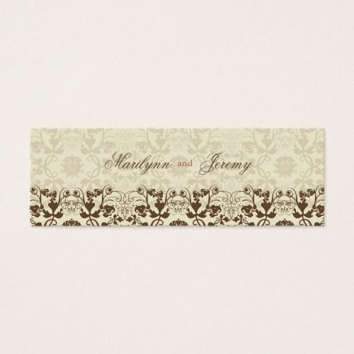 Damask Swirls Lace Coffee Thank You Gift Tag Business Card Template