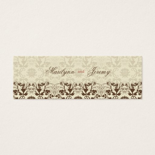 Customizable Damask Swirls Lace Coffee Thank You Gift Tag Business Card Template